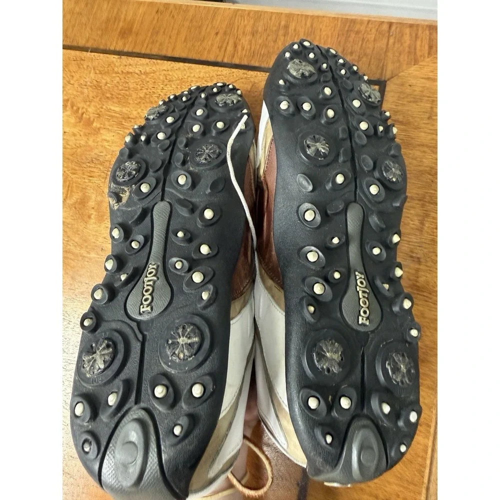 Vtg FootJoy Classics Men's 10.5 Tour 58092 White/Brown Golf Shoes Sports